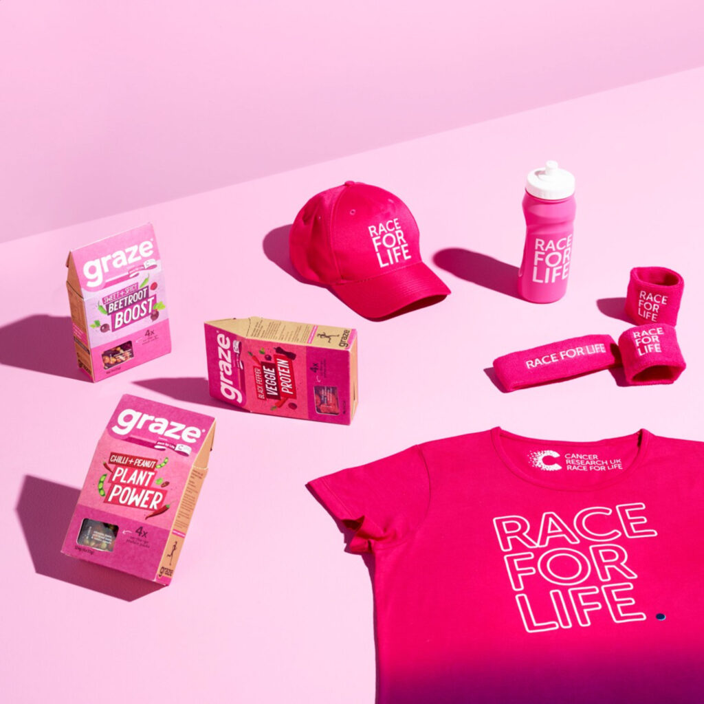 Graze race for life packaging designs